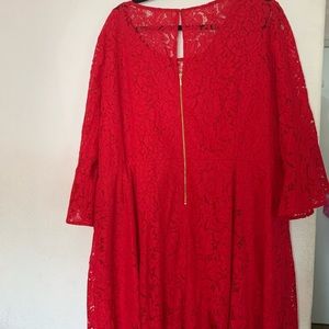 Lane Bryant Lace red fit and flare dress